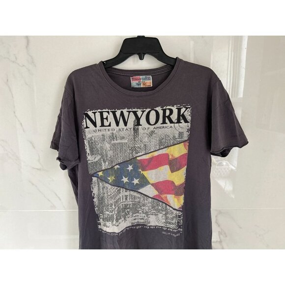 Dollar & Pounds New York Tee T-Shirt American Flag Cotton Size XLarge - Picture 5 of 6